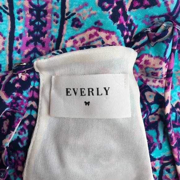 Everly Aztec Print Maxi Dress Small Teal Purple - Picture 4 of 8